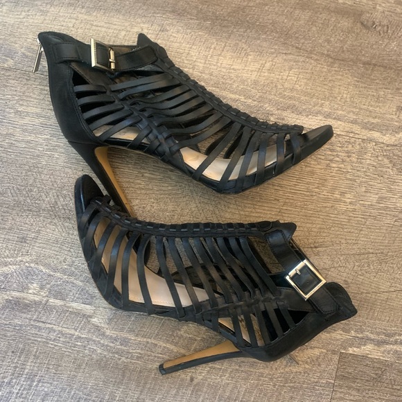 vince Camuto gladiator Stiletto Strappy Ankle Dressy Black Sandal Size 10 - Picture 10 of 10